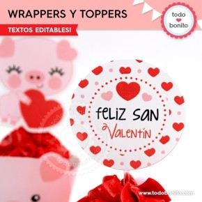 Cerdito: wrappers y toppers