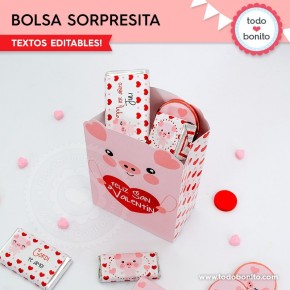 Cerdito: bolsa sorpresita para imprimir