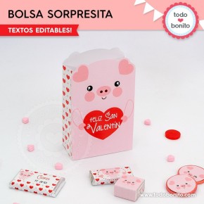 Cerdito: bolsa sorpresita para imprimir