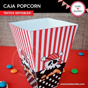 Piratas: Caja popcorn para imprimir