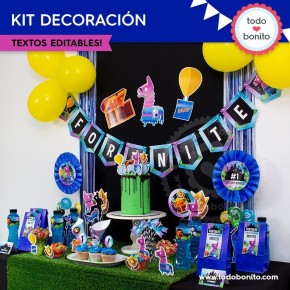 Fortnite: kit imprimible decoración de fiesta