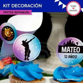 Fortnite: kit imprimible decoración de fiesta