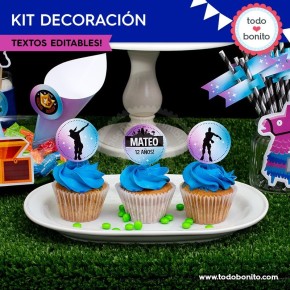 Fortnite: kit imprimible decoración de fiesta