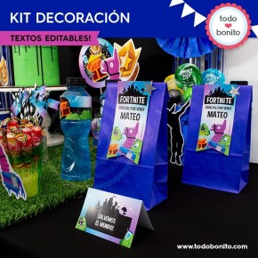 Fortnite: kit imprimible decoración de fiesta