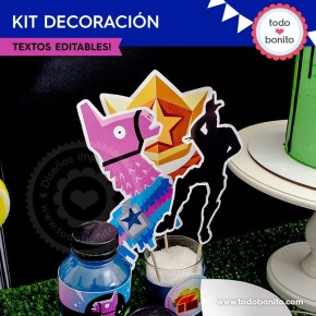 Fortnite: kit imprimible decoración de fiesta