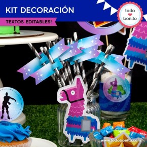 Fortnite: kit imprimible decoración de fiesta