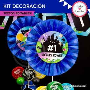 Fortnite: kit imprimible decoración de fiesta