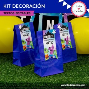 Fortnite: kit imprimible decoración de fiesta