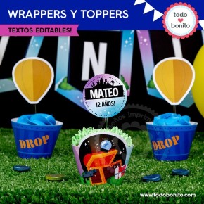 Fortnite:  wrappers y toppers cupcakes