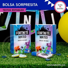 Fortnite: bolsa sorpresita para imprimir