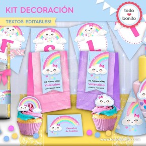 Lluvia de amor: kit imprimible decoración de fiesta