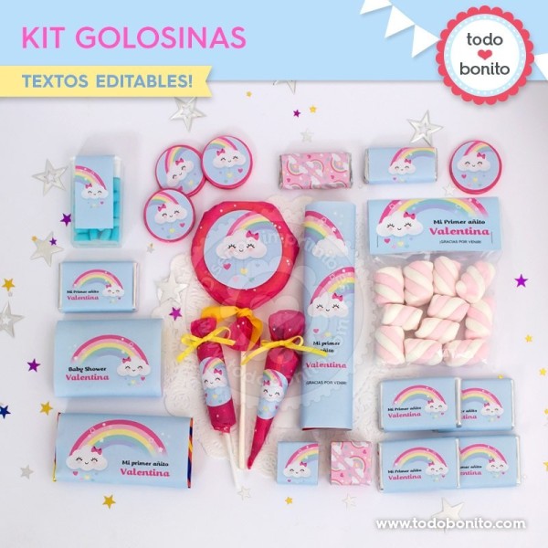 Lluvia de amor: kit etiquetas de golosinas