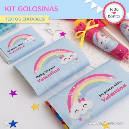 Lluvia de amor: kit etiquetas de golosinas