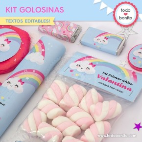 Lluvia de amor: kit etiquetas de golosinas