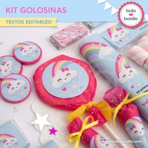 Lluvia de amor: kit etiquetas de golosinas