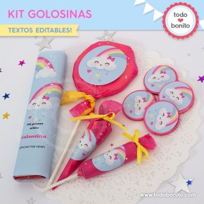 Lluvia de amor: kit etiquetas de golosinas