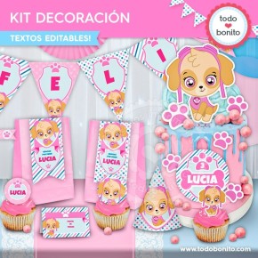 Cachorros Skye: kit imprimible decoración de fiesta