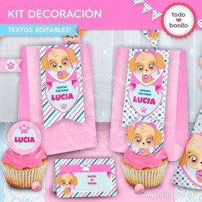 Cachorros Skye: kit imprimible decoración de fiesta