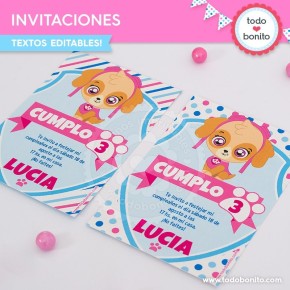 Cachorros Skye: invitación para imprimir