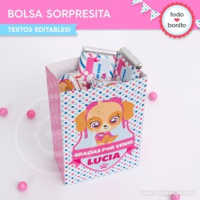 Cachorros Skye: bolsa sorpresita para imprimir