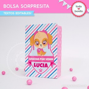 Cachorros Skye: bolsa sorpresita para imprimir