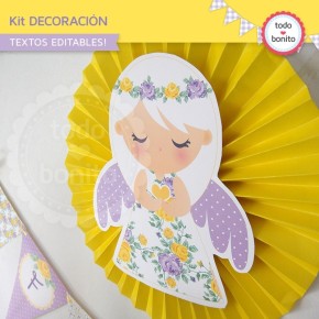 Shabby Chic violeta y amarillo: Kit decoración