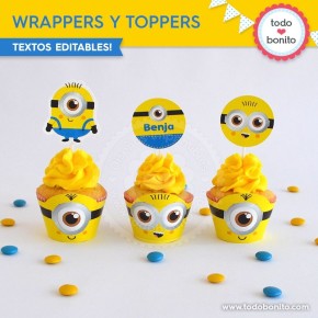 Minions: wrappers y toppers