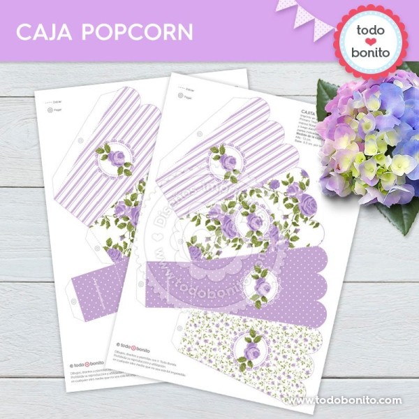 Shabby Chic Lila: cajita popcorn