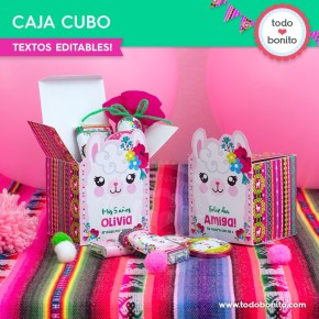 Llamas: cajita cubo