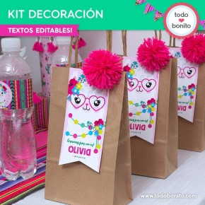 Llamas: kit imprimible decoración de fiesta