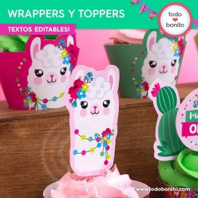 Llamas: wrappers y toppers