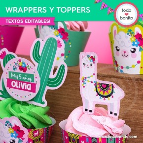 Llamas: wrappers y toppers