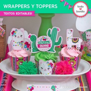 Llamas: wrappers y toppers