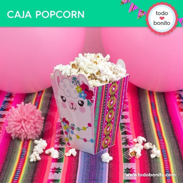 Llamas: cajita popcorn