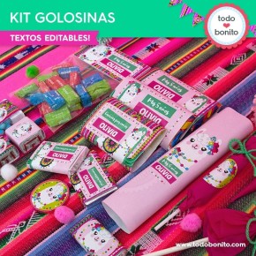 Llamas: kit etiquetas de golosinas