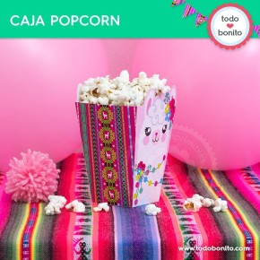 Llamas: cajita popcorn