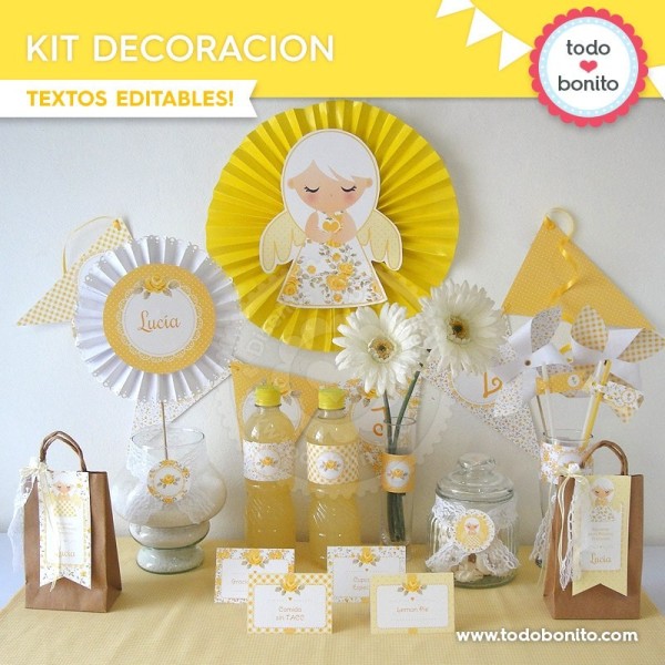 kit de fiesta de decoración para primera comunión de niño