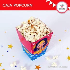 Mujer Maravilla: caja popcorn para imprimir