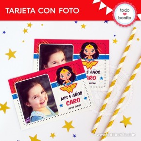 Mujer Maravilla: tarjeta con foto