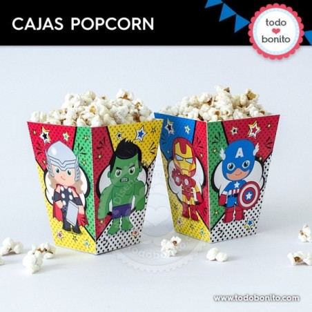 Avengers: caja popcorn para imprimir