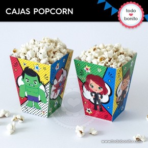 Avengers: caja popcorn para imprimir