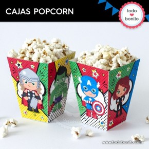 Avengers: caja popcorn para imprimir