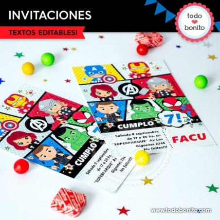 Avengers: invitación imprimible y digital