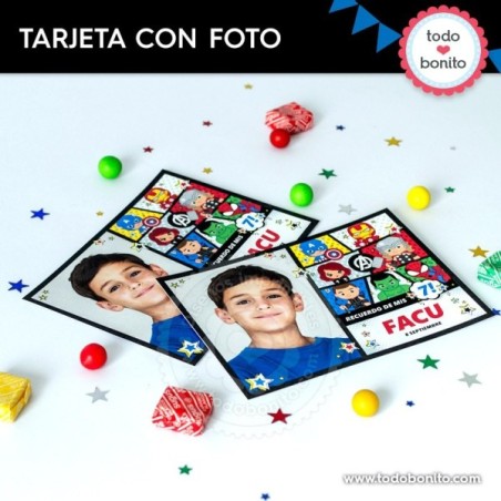 Avengers: tarjeta con foto