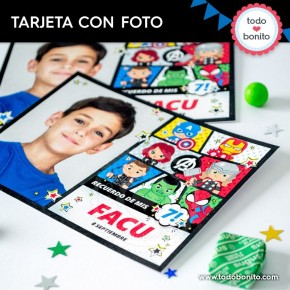 Avengers: tarjeta con foto