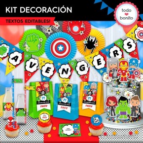 Avengers: kit imprimible decoración de fiesta