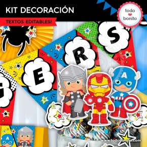 Avengers: kit imprimible decoración de fiesta