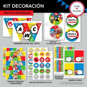 Avengers: kit imprimible decoración de fiesta