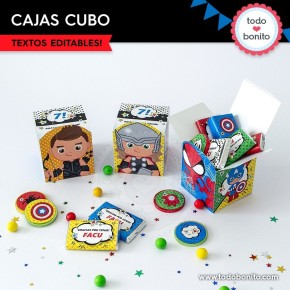 Avengers: cajitas cubo para imprimir