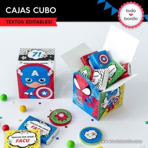 Avengers: cajitas cubo para imprimir